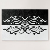 Elegant Black & White Abstracte Harlequin Style Legpuzzel (Horizontaal)