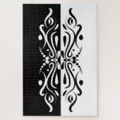 Elegant Black & White Abstracte Harlequin Style Legpuzzel (Verticaal)