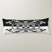 Elegant Black & White Abstracte Harlequin Style Lichaamskussen (Achterkant)