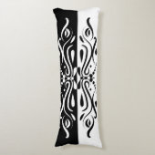 Elegant Black & White Abstracte Harlequin Style Lichaamskussen (Voorkant Verticaal)