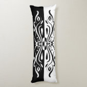 Elegant Black & White Abstracte Harlequin Style Lichaamskussen (Achterkant (Verticaal))