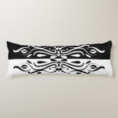 Elegant Black & White Abstracte Harlequin Style Lichaamskussen (Voorkant)