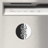 Elegant Black & White Abstracte Harlequin Style Magneet (Insitu (Vaatwasser))