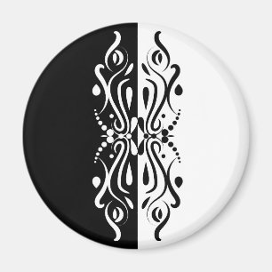Elegant Black & White Abstracte Harlequin Style Magneet