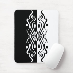 Elegant Black & White Abstracte Harlequin Style Muismat
