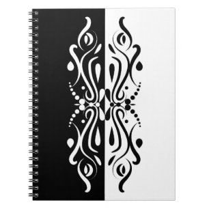 Elegant Black & White Abstracte Harlequin Style Notitieboek