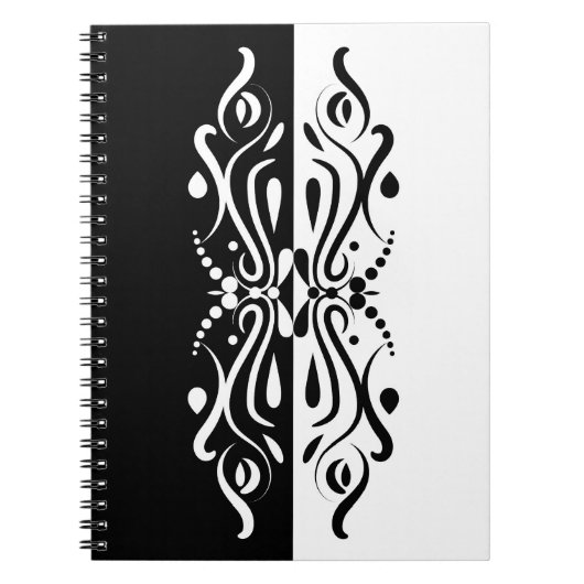Elegant Black & White Abstracte Harlequin Style Notitieboek (Voorkant)
