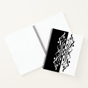 Elegant Black & White Abstracte Harlequin Style Notitieboek