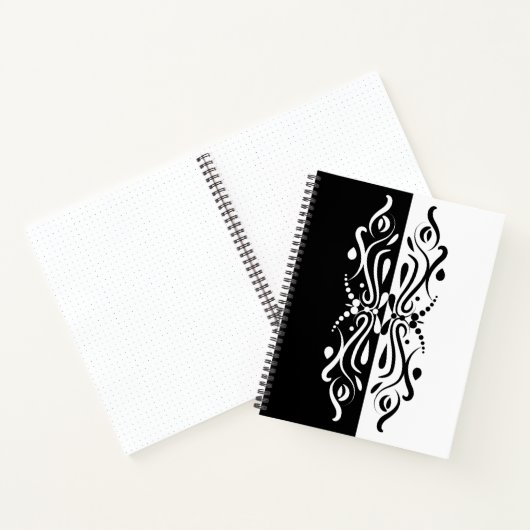 Elegant Black & White Abstracte Harlequin Style Notitieboek (Binnen)