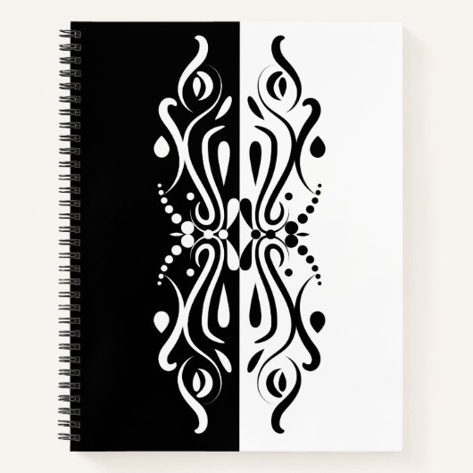 Elegant Black & White Abstracte Harlequin Style Notitieboek (Voorkant)