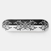 Elegant Black & White Abstracte Harlequin Style Persoonlijk Skateboard (Horizontaal)