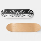 Elegant Black & White Abstracte Harlequin Style Persoonlijk Skateboard (Horizontaal)