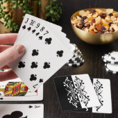 Elegant Black & White Abstracte Harlequin Style Pokerkaarten (Insitu)