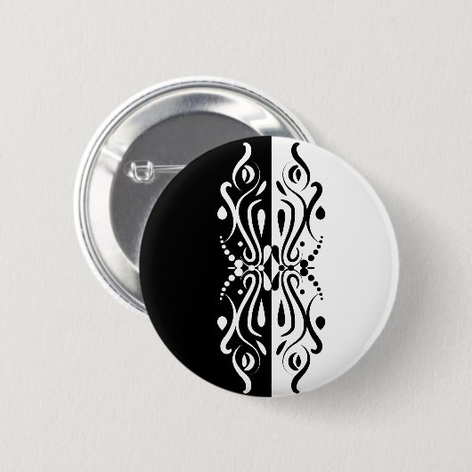 Elegant Black & White Abstracte Harlequin Style Ronde Button 5,7 Cm (Voorkant /achterkant)
