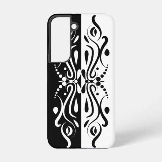 Elegant Black & White Abstracte Harlequin Style Samsung Galaxy Hoesje (Achterkant)