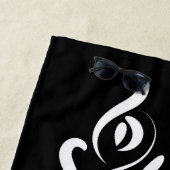 Elegant Black & White Abstracte Harlequin Style Strandlaken (In situ)