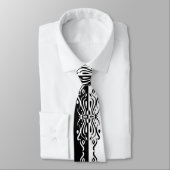 Elegant Black & White Abstracte Harlequin Style Stropdas (Gebonden)