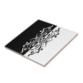Elegant Black & White Abstracte Harlequin Style Tegeltje (Zijkant)