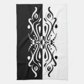 Elegant Black & White Abstracte Harlequin Style Theedoek (Verticaal)