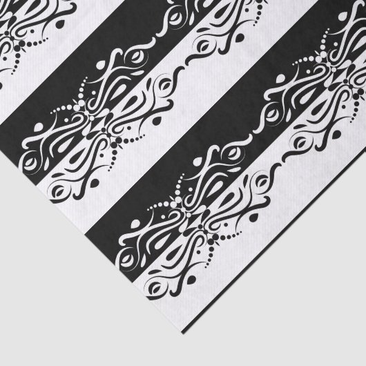 Elegant Black & White Abstracte Harlequin Style Tissuepapier (Detail)
