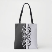 Elegant Black & White Abstracte Harlequin Style Tote Bag (Voorkant)