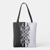 Elegant Black & White Abstracte Harlequin Style Tote Bag (Achterkant)