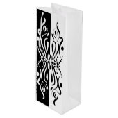 Elegant Black & White Abstracte Harlequin Style Wijn Cadeautas (Voorkant Gekanteld)