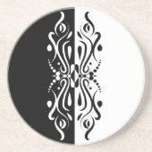 Elegant Black & White Abstracte Harlequin Style Zandsteen Onderzetter (Voorkant)