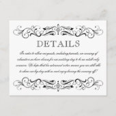 Elegant Black White Adult Only Wedding Reception Informatiekaartje (Voorkant)