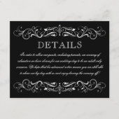 Elegant Black White Adult Only Wedding Reception Informatiekaartje (Voorkant)