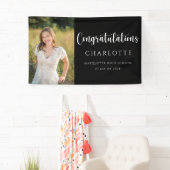 Elegant Black White Afstuderen Photo Banner (Insitu)