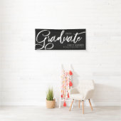 Elegant Black White Afstuderen Spandoek (Insitu)