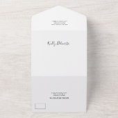 Elegant Black & White All in One Wedding Invite All In One Uitnodiging (Buitenkant)