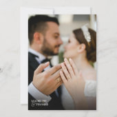 Elegant Black White Ampersand met Photo Wedding Kaart (Achterkant)