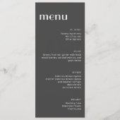 Elegant Black White Art Deco Tall Dinner Menu (Voorkant)