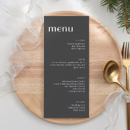 Elegant Black White Art Deco Tall Dinner Menu
