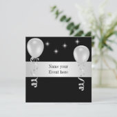 Elegant Black White Balloons Special Event Kaart (Staand voorkant)