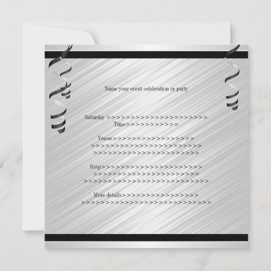 Elegant Black White Balloons Special Event Kaart (Achterkant)