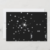 Elegant Black White Birthday Party Silver Heels Kaart (Achterkant)