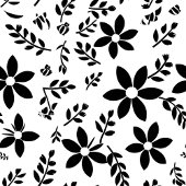 Elegant Black White Blanket Trendy Color Botanical Fleece Deken