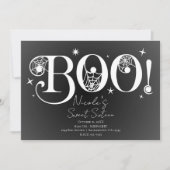 Elegant Black White BOO Magical Halloween Sweet 16 Kaart (Voorkant)