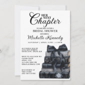 Elegant Black & White Book Themed Bridal Shower  Kaart (Voorkant)