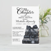 Elegant Black & White Book Themed Bridal Shower  Kaart (Staand voorkant)