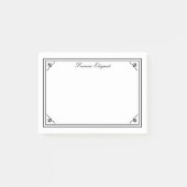 Elegant Black White Border Aangepaste notities Post-it® Notes (Voorkant)