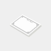Elegant Black White Border Aangepaste notities Post-it® Notes (Schuin)