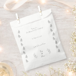 Elegant Black & White Botanical Chic Line Art Bag Bedankzakje