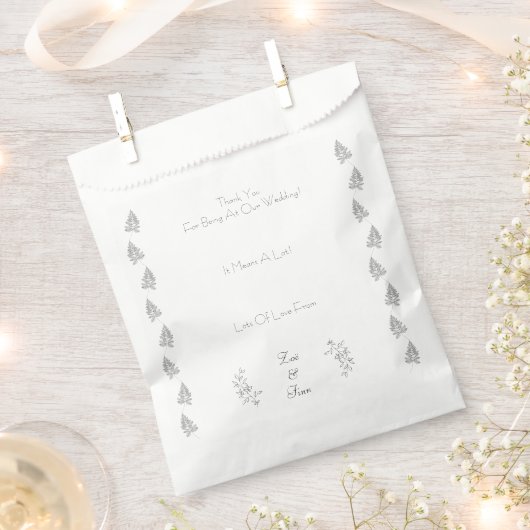 Elegant Black & White Botanical Chic Line Art Bag Bedankzakje (Geknipt)