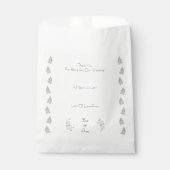 Elegant Black & White Botanical Chic Line Art Bag Bedankzakje (Voorkant)
