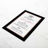 Elegant Black & White Botanical Folie Invitation Folie Uitnodiging (Gedraaid)
