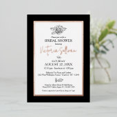 Elegant Black & White Botanical Folie Invitation Folie Uitnodiging (Staand Voorkant)
